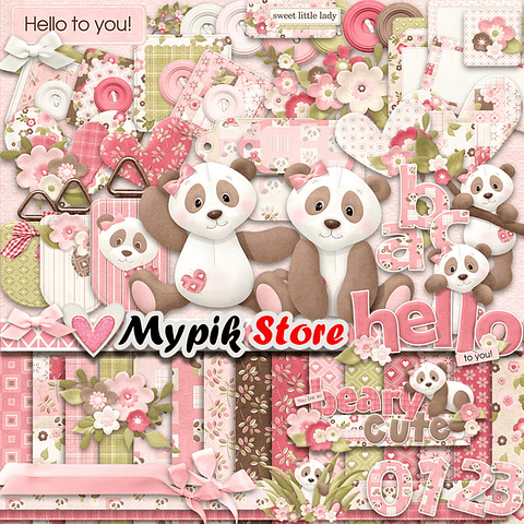 Kit de colección digital Panda Pink - 02