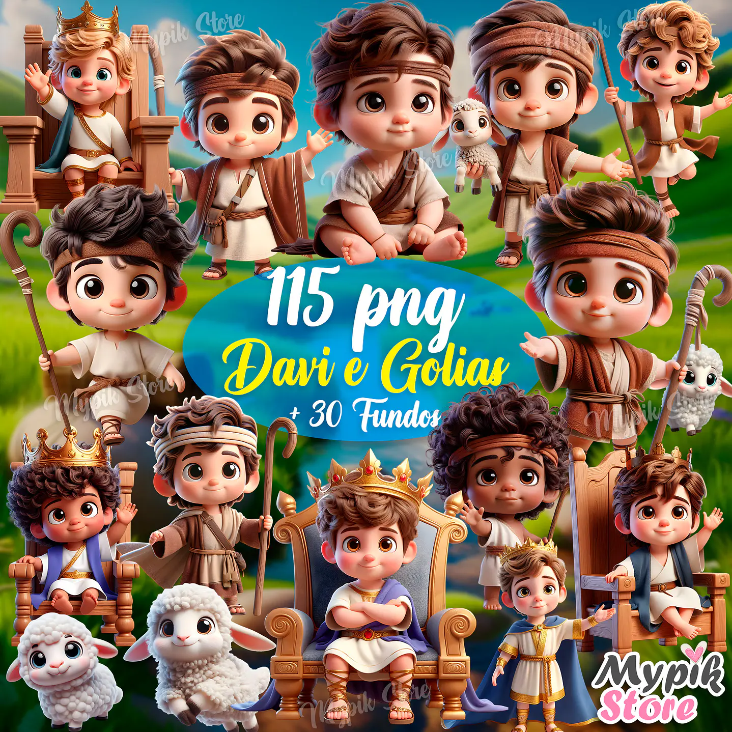 Kit Digital Davi e Golias - imagens PNG 1