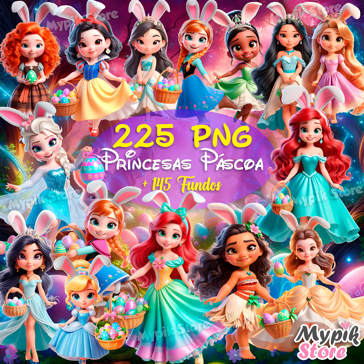 Kit Digital Princesas Disney Páscoa 1