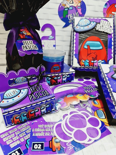 Arquivo de Corte Among Us Páscoa Mini Confeiteiro 