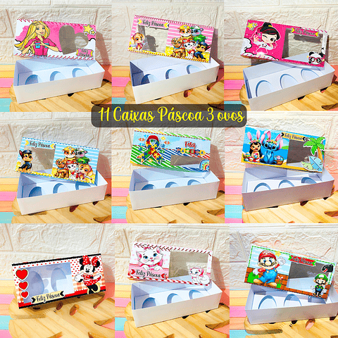 Arquivo de Corte 11 Caixas 3 Ovinhos Páscoa PDF e Studio
