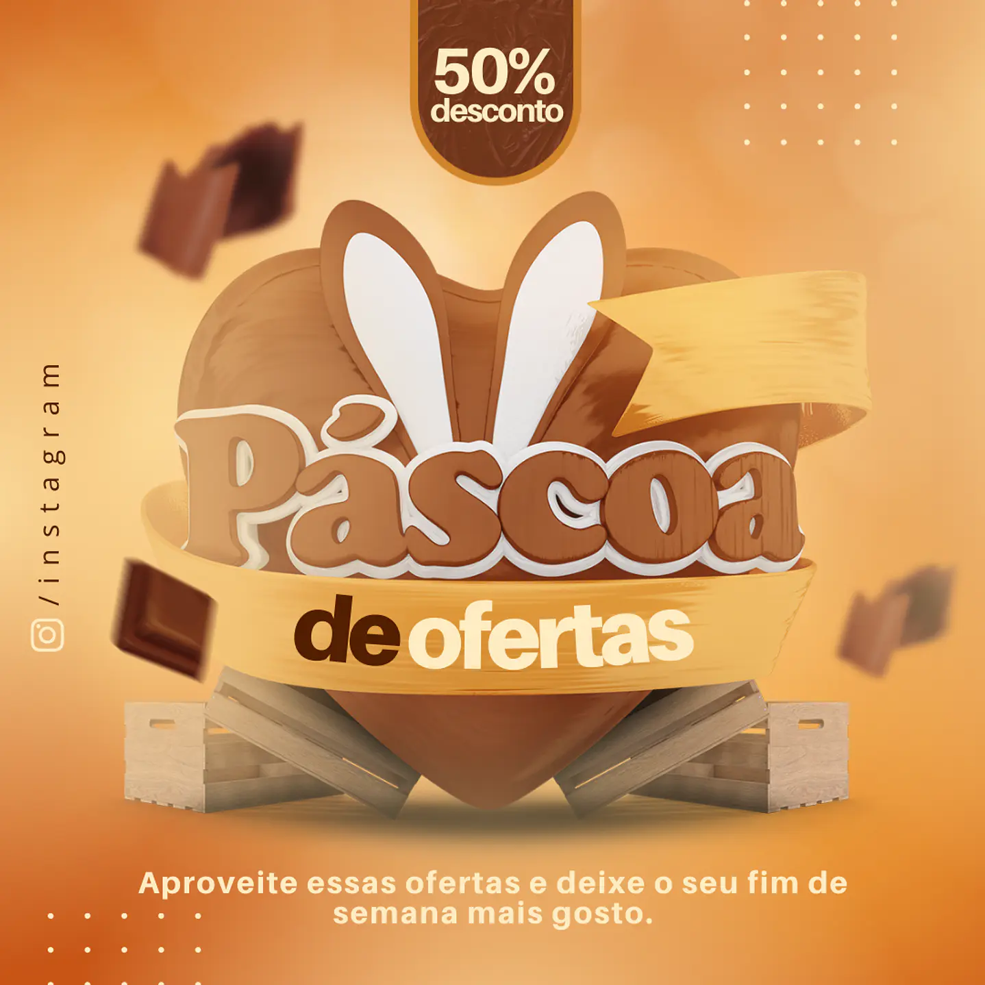 134 Modelos de Artes Páscoa Mídias Socias  - Editáveis no Canva 2