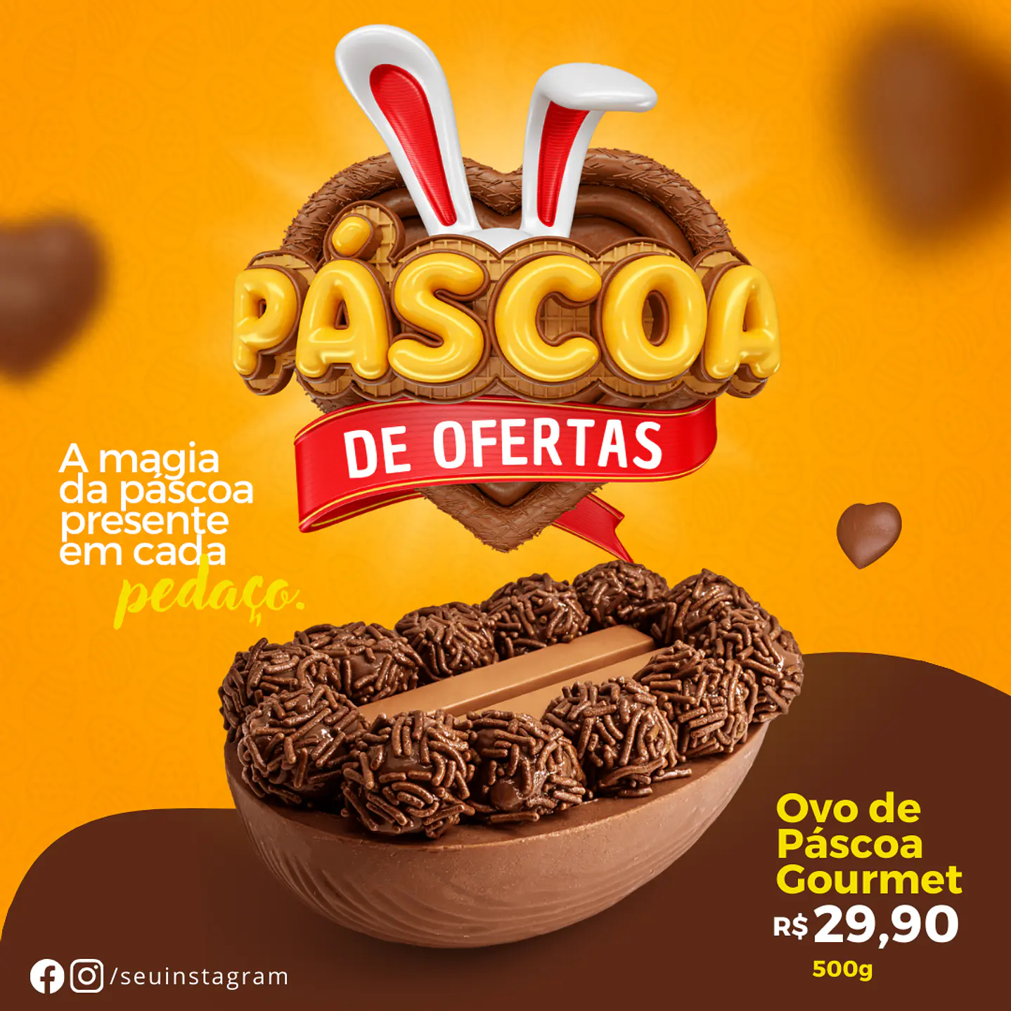 134 Modelos de Artes Páscoa Mídias Socias  - Editáveis no Canva 24