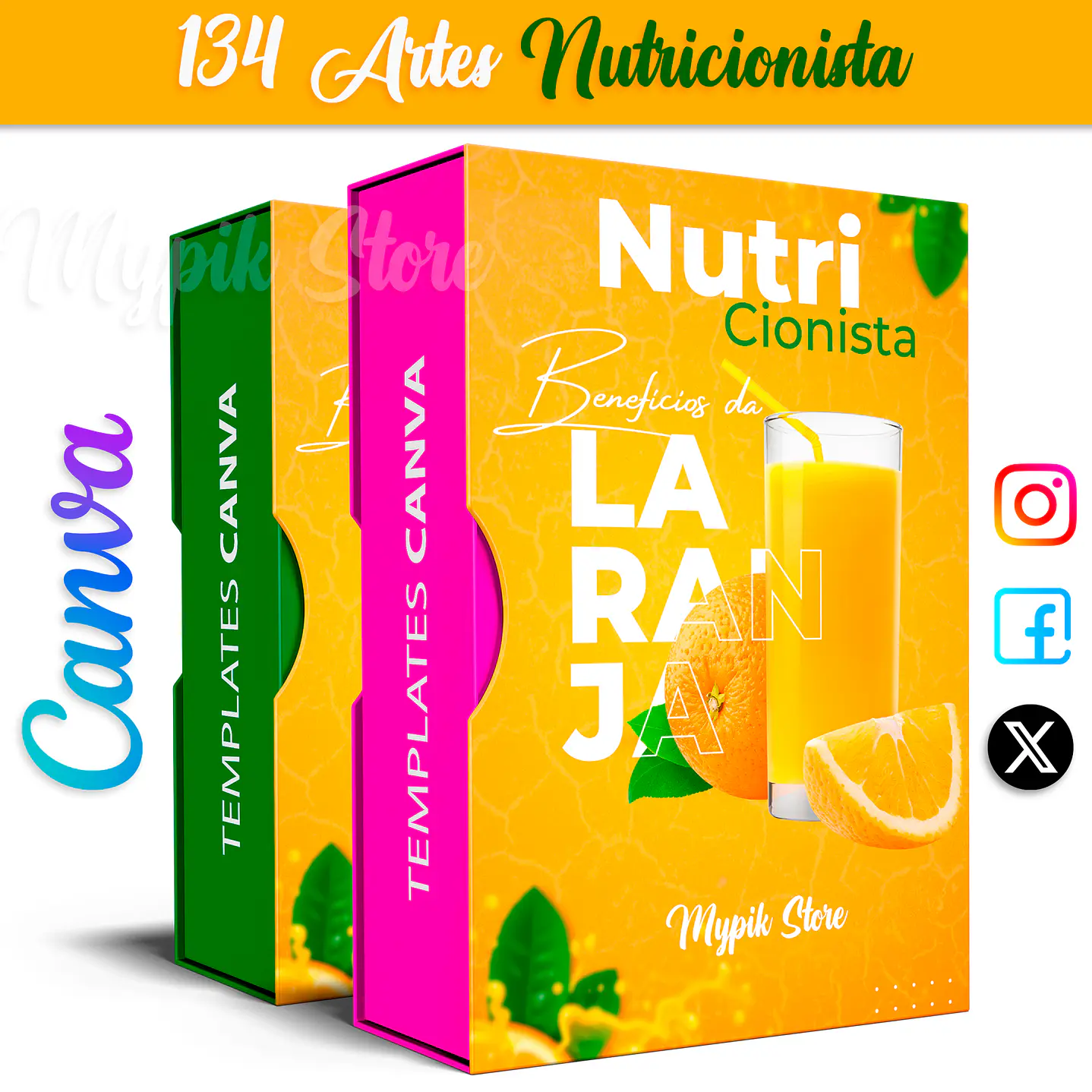 134 Modelos de Artes Nutricionista Mídias Socias  - Editáveis no Canva  1