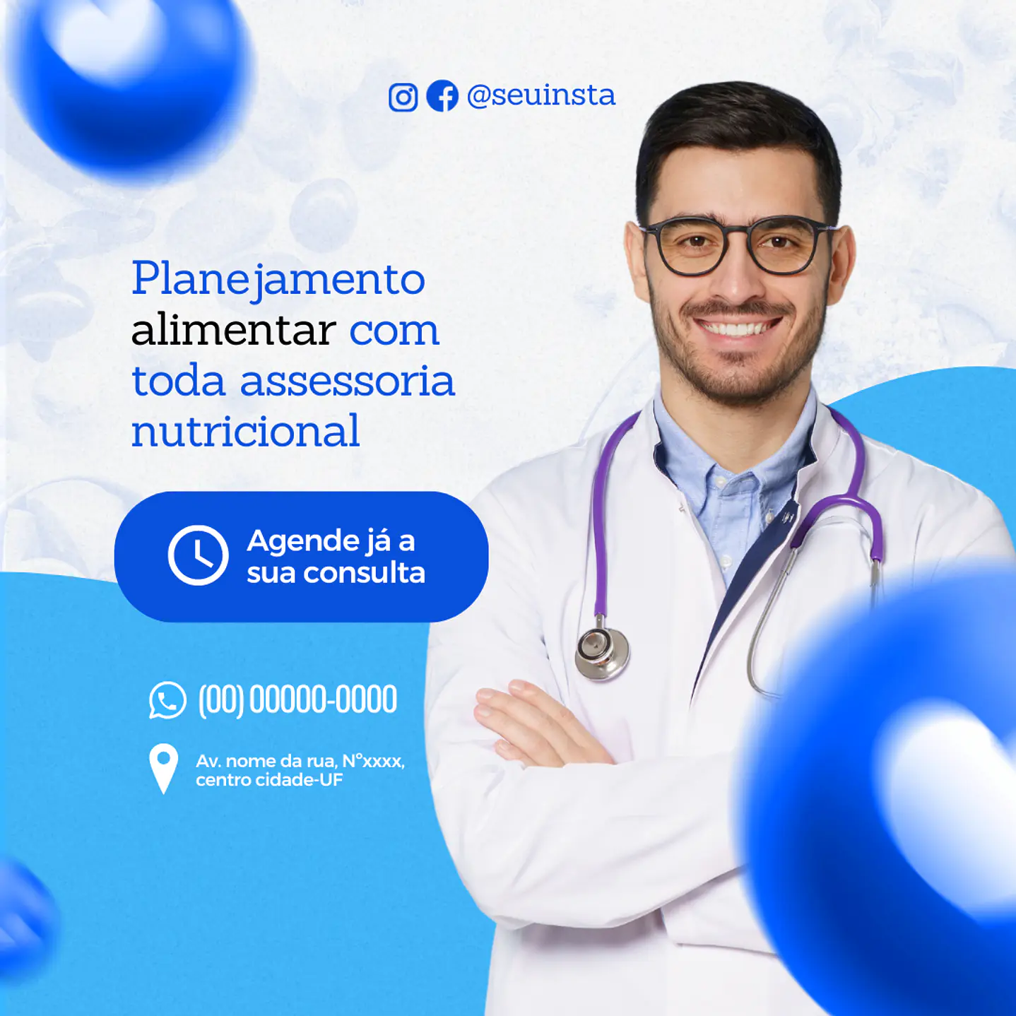 134 Modelos de Artes Nutricionista Mídias Socias  - Editáveis no Canva  7