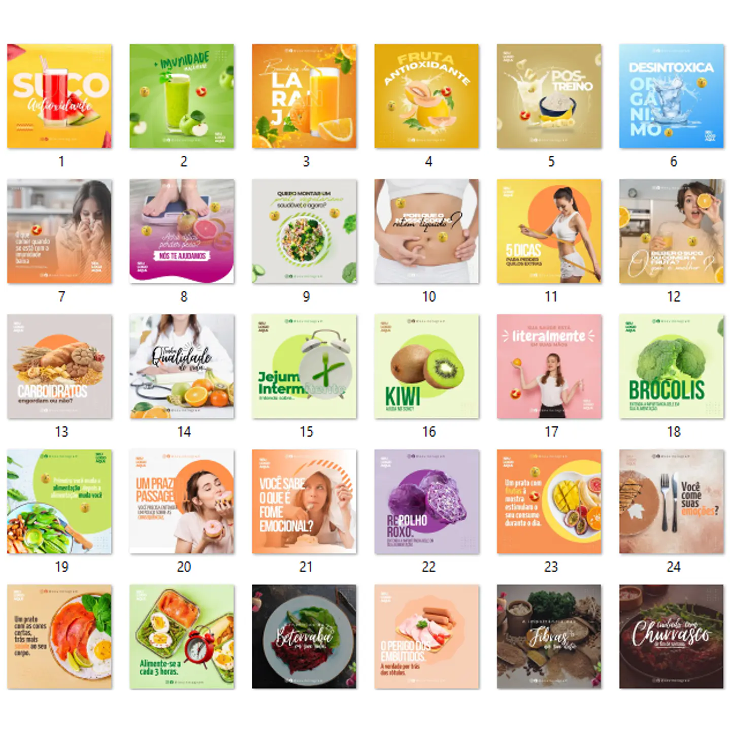 134 Modelos de Artes Nutricionista Mídias Socias  - Editáveis no Canva  10
