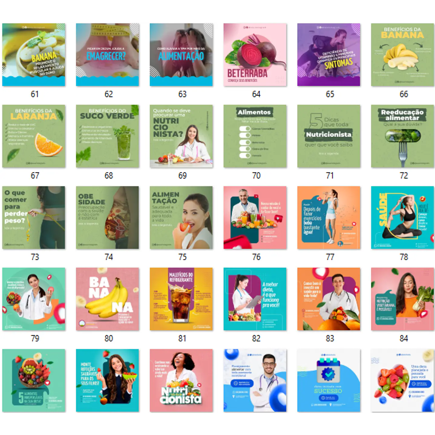 134 Modelos de Artes Nutricionista Mídias Socias  - Editáveis no Canva  11