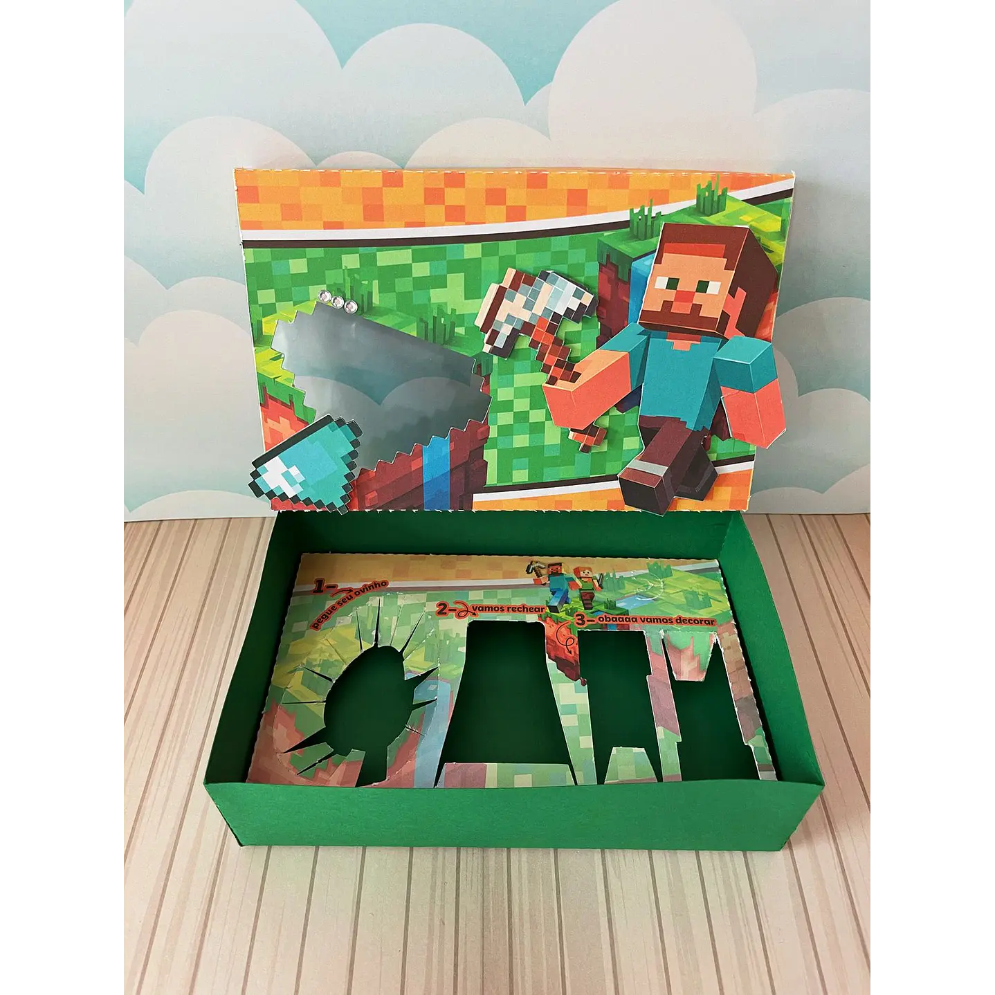 Arquivo de Corte Mini Confeiteiro Minecraft PDF e STUDIO 2
