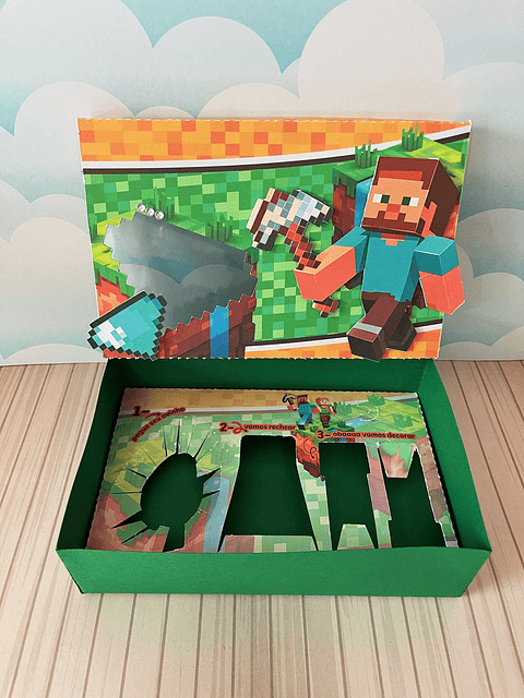 Arquivo de Corte Mini Confeiteiro Minecraft PDF e STUDIO