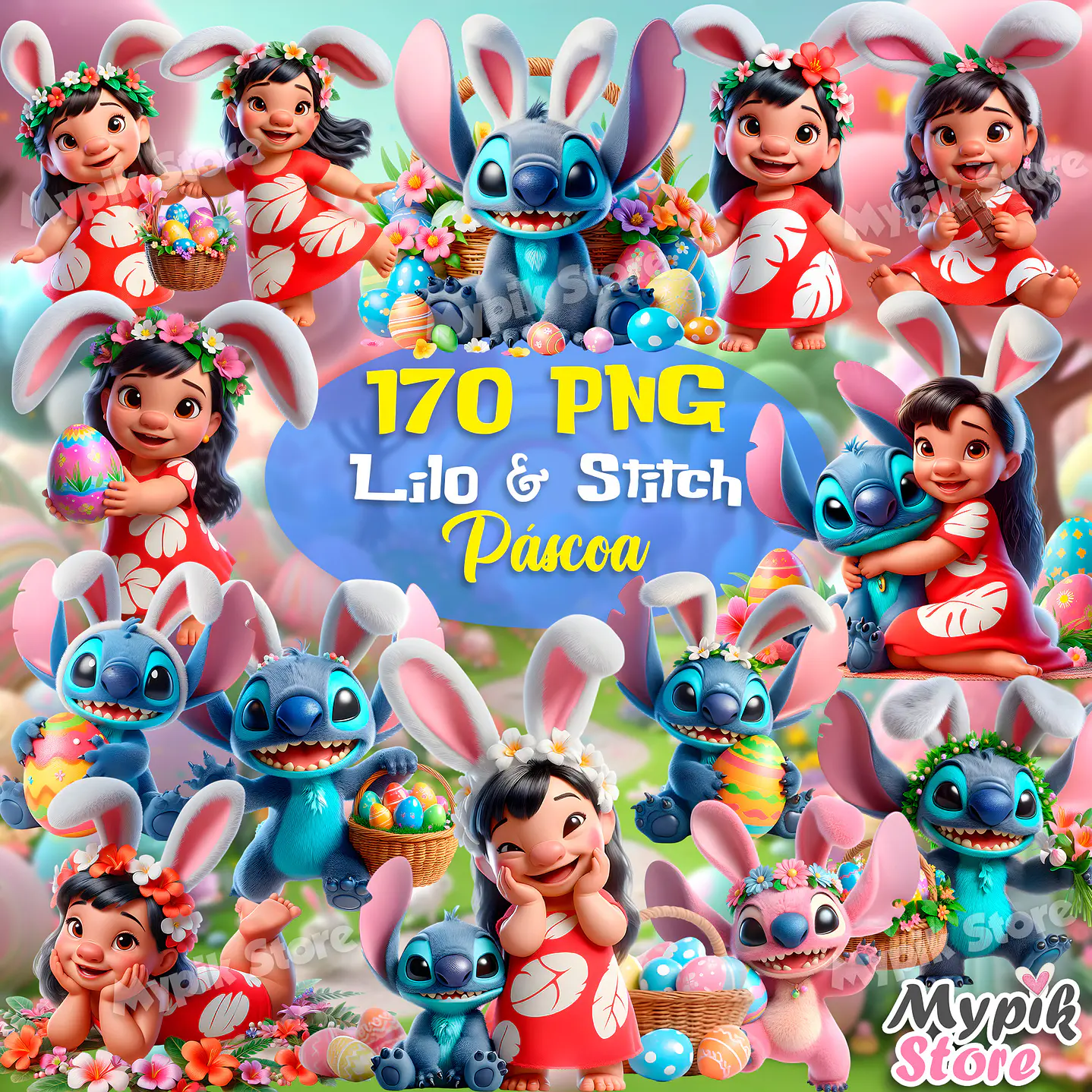 Kit Digital Lilo e Stitch Páscoa 1