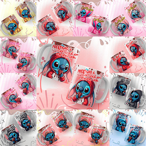 Kit Digital Artes para Canecas Stitch Páscoa