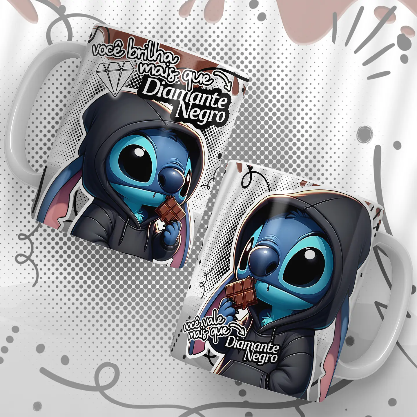 Kit Digital Artes para Canecas Stitch Páscoa 4