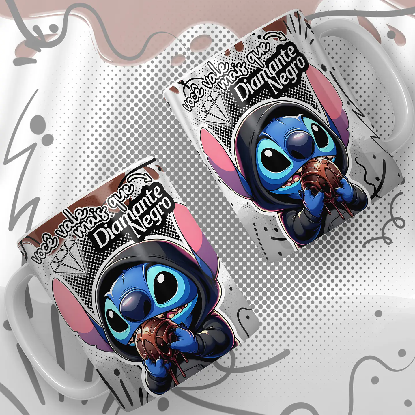 Kit Digital Artes para Canecas Stitch Páscoa 5