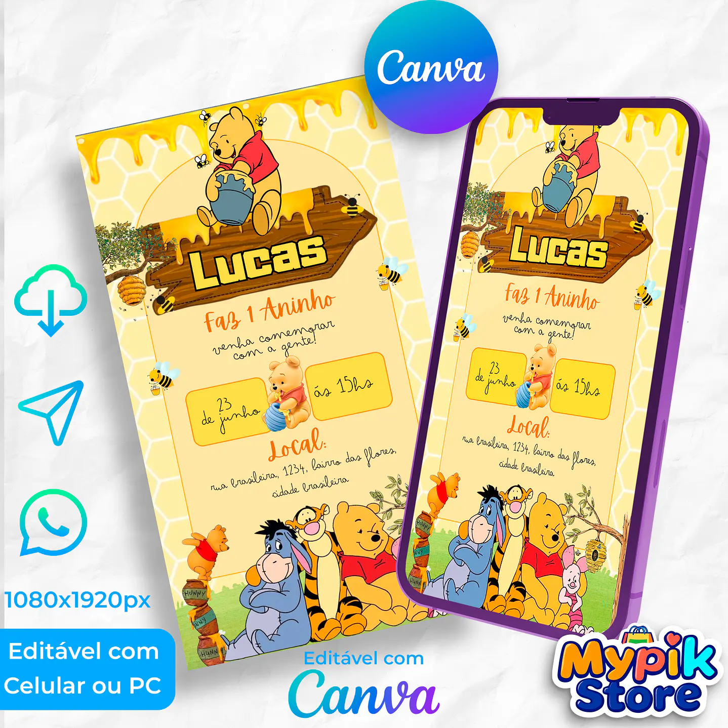 Pack Convites Interativos Digitais - Editável com Canva 2