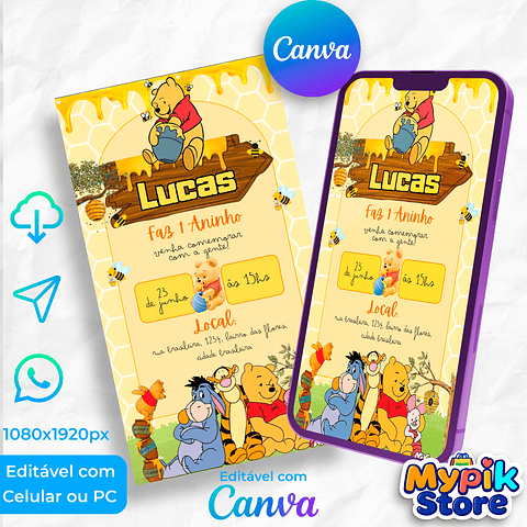 Pack Convites Interativos Digitais - Editável com Canva