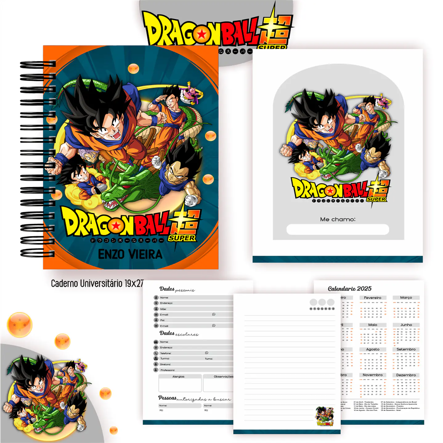 Kit Digital Encadernação Dragon Ball Z - Volta às Aulas  4