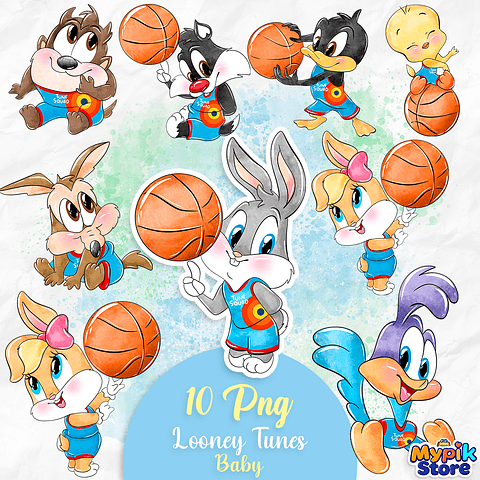 Kit Digital Looney Tunes Baby Aquarela imagens png