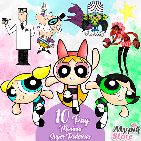 Kit Digital Meninas Superpoderosas Aquarela