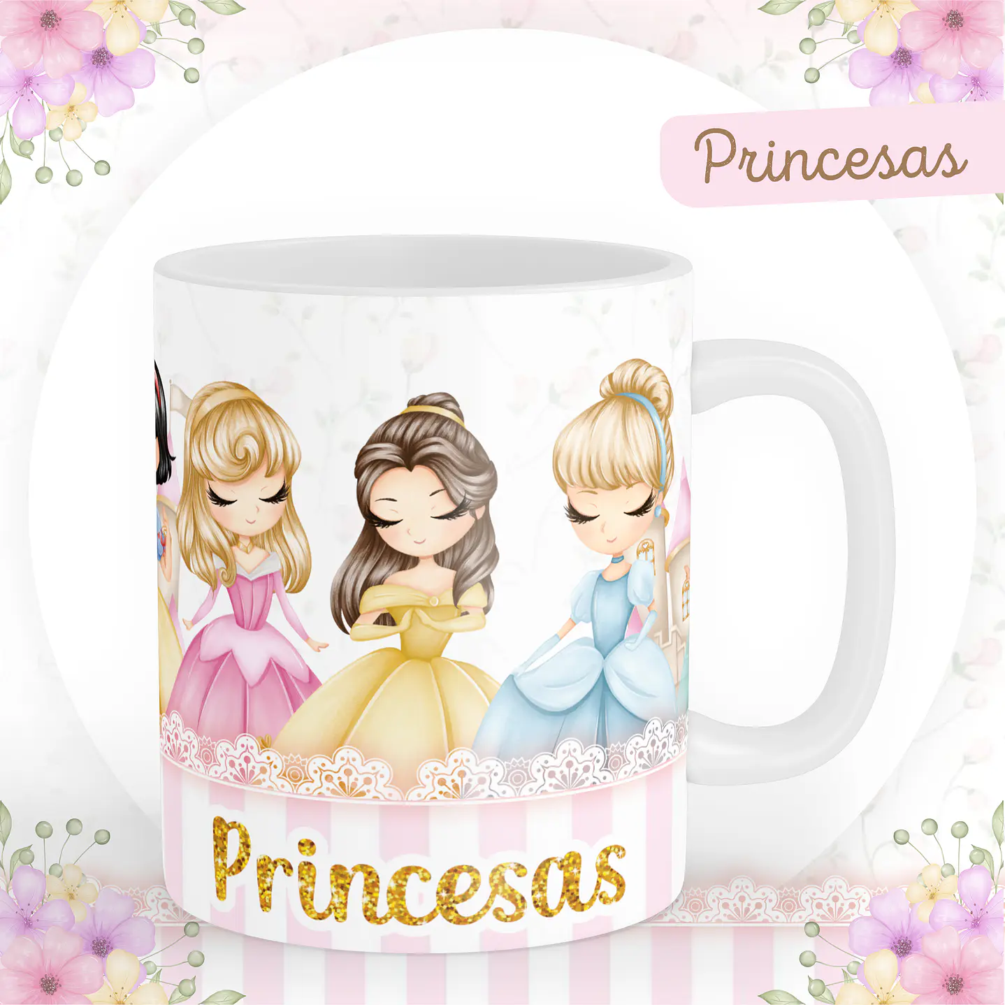 Kit Digital Encadernação Princesas Caderneta e Livro do bebê 4