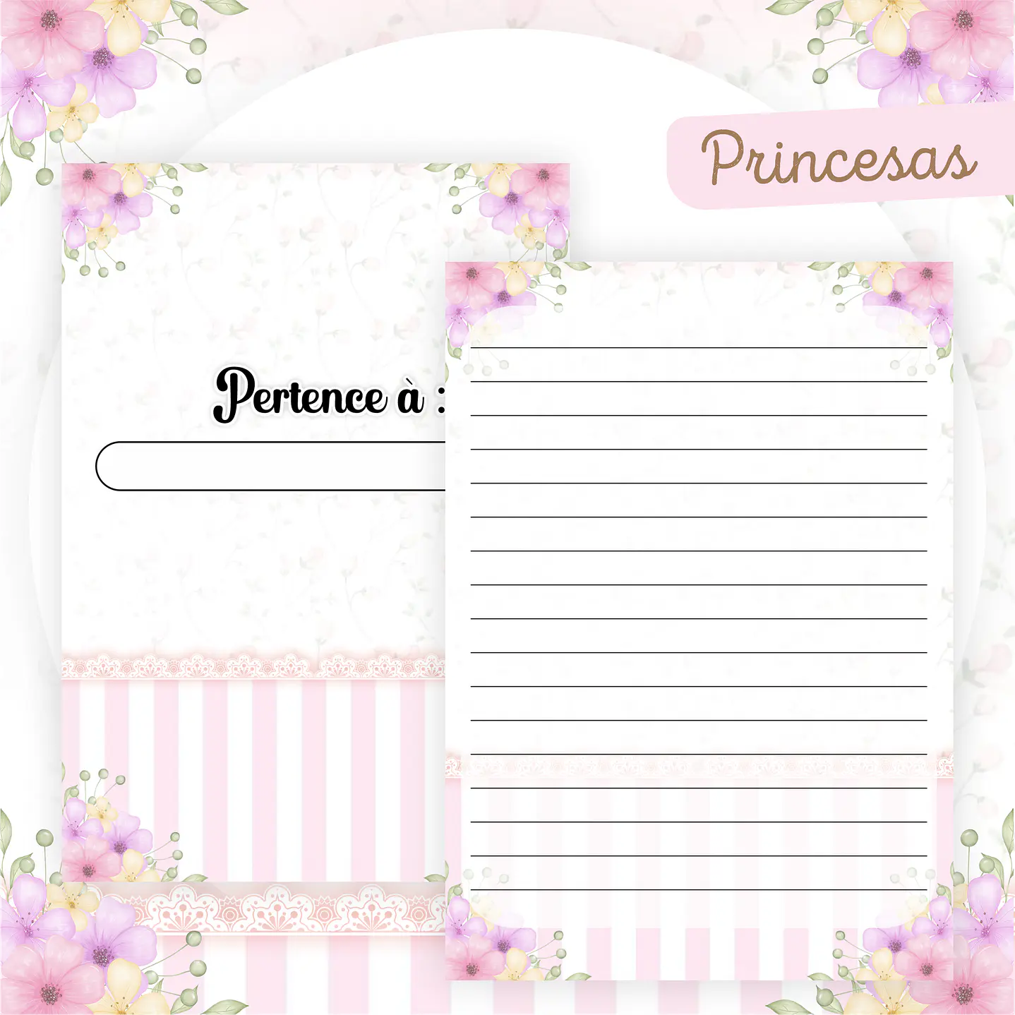 Kit Digital Encadernação Princesas Caderneta e Livro do bebê 6