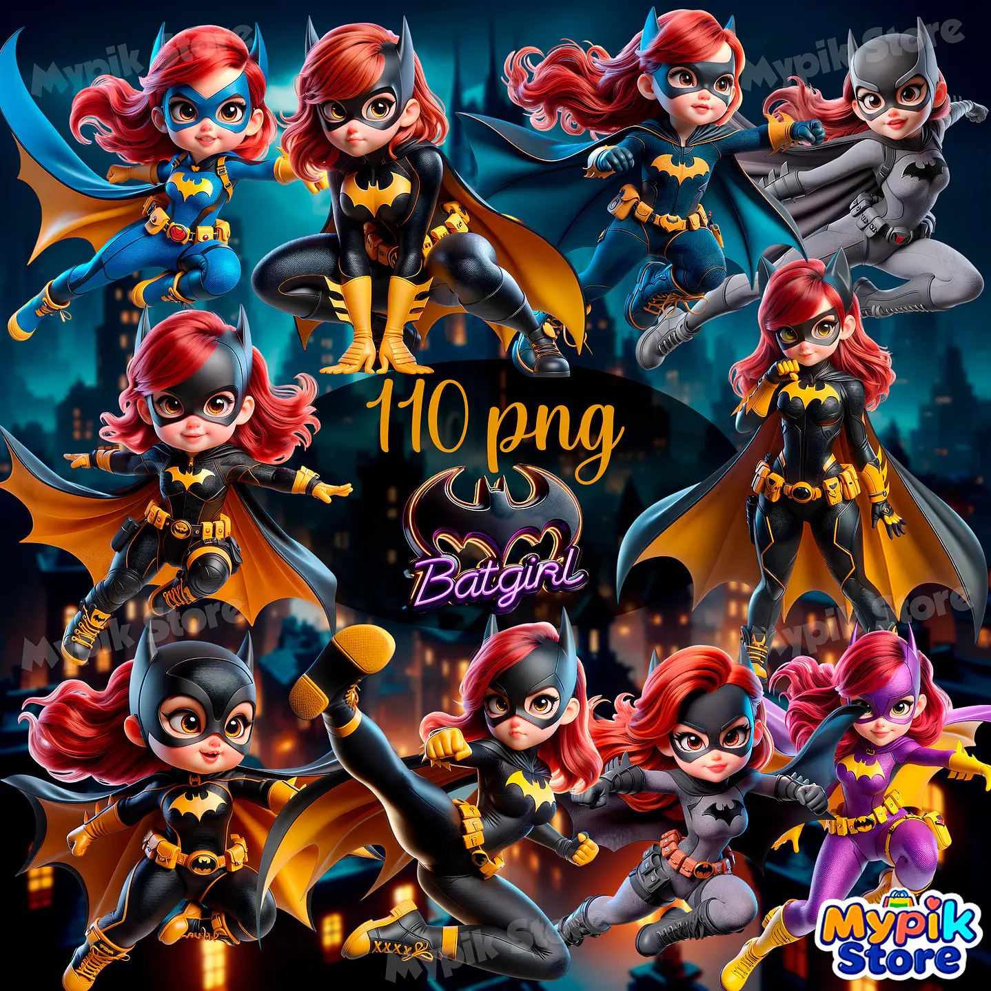 Kit Digital BatGirl Imagens PNG 1