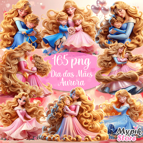 Kit Digital Princesa Aurora Dia das Mães