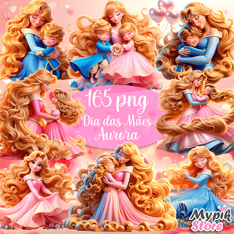 Kit Digital Princesa Aurora Dia das Mães