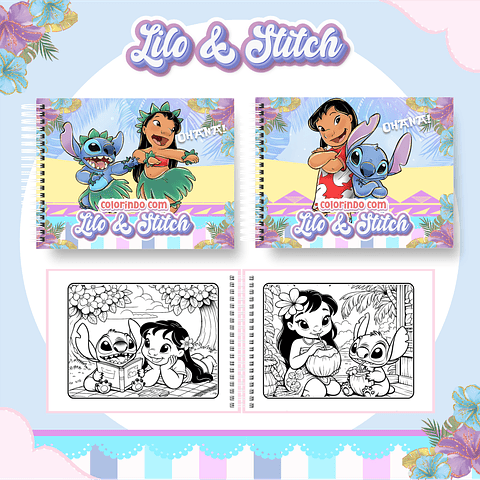 Livro Para Colorir Lilo e Stitch PDF Digital Infantil Imprimível