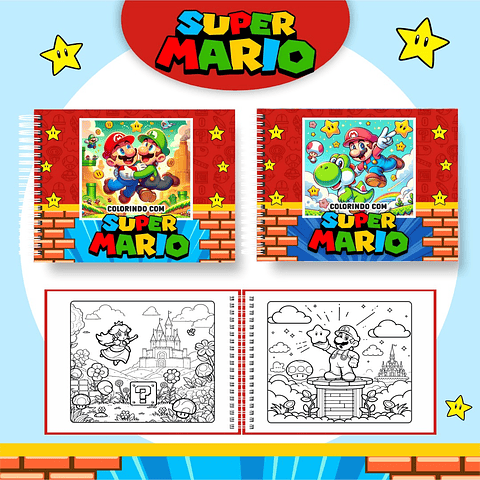 Livro para Colorir Super Mario em PDF - Arquivo Digital para Imprimir