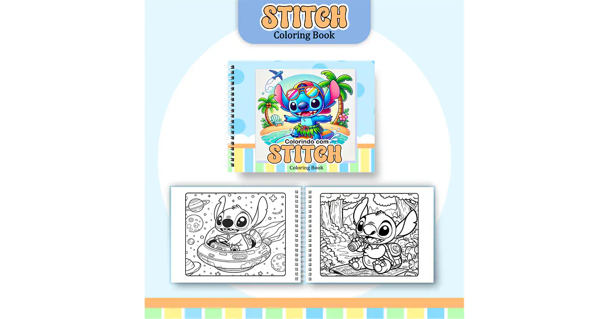 Livro para Colorir Stitch em PDF - Arquivo Digital