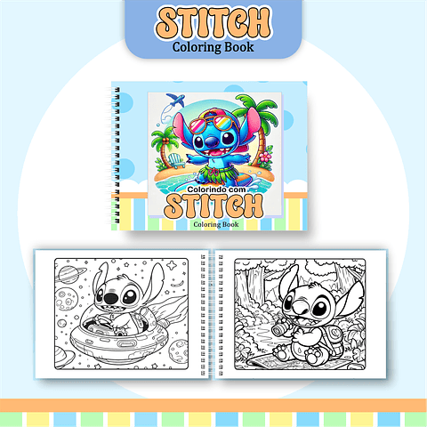 Livro para Colorir Stitch em PDF - Arquivo Digital para Imprimir