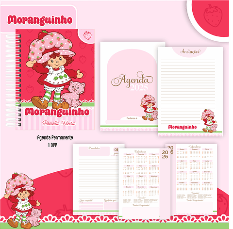 Kit Digital Encadernação Moranguinho - Volta às Aulas