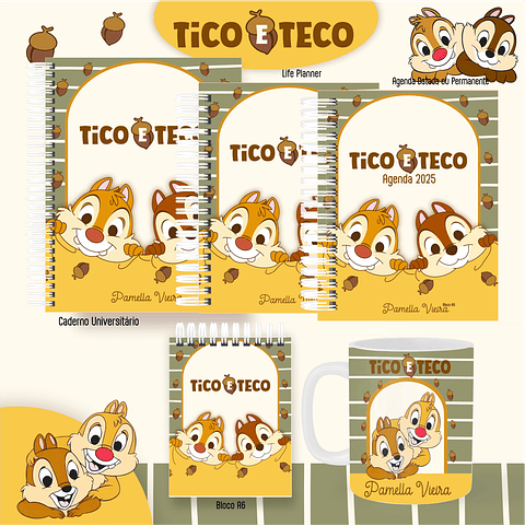 Kit Digital Encadernação Tico e Teco - Volta às Aulas