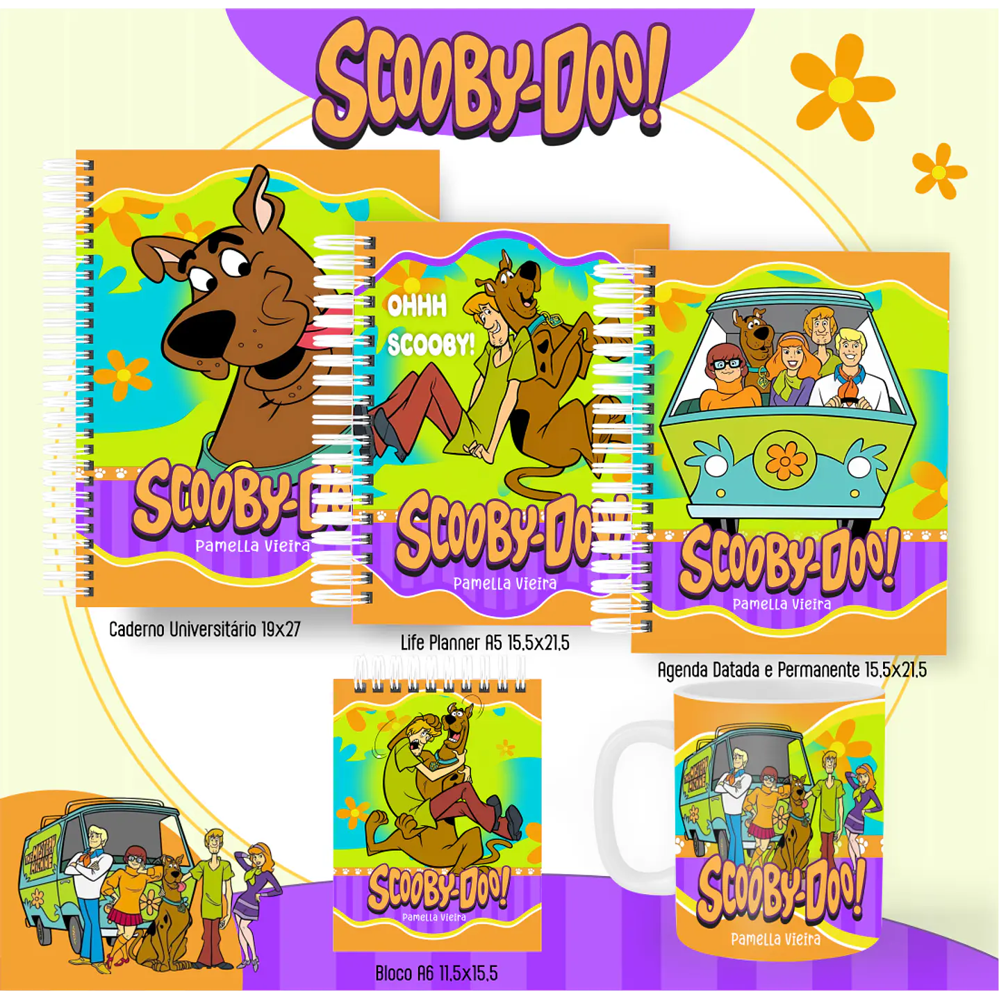 Kit Digital Encadernação Scooby-Doo - Volta às Aulas 1