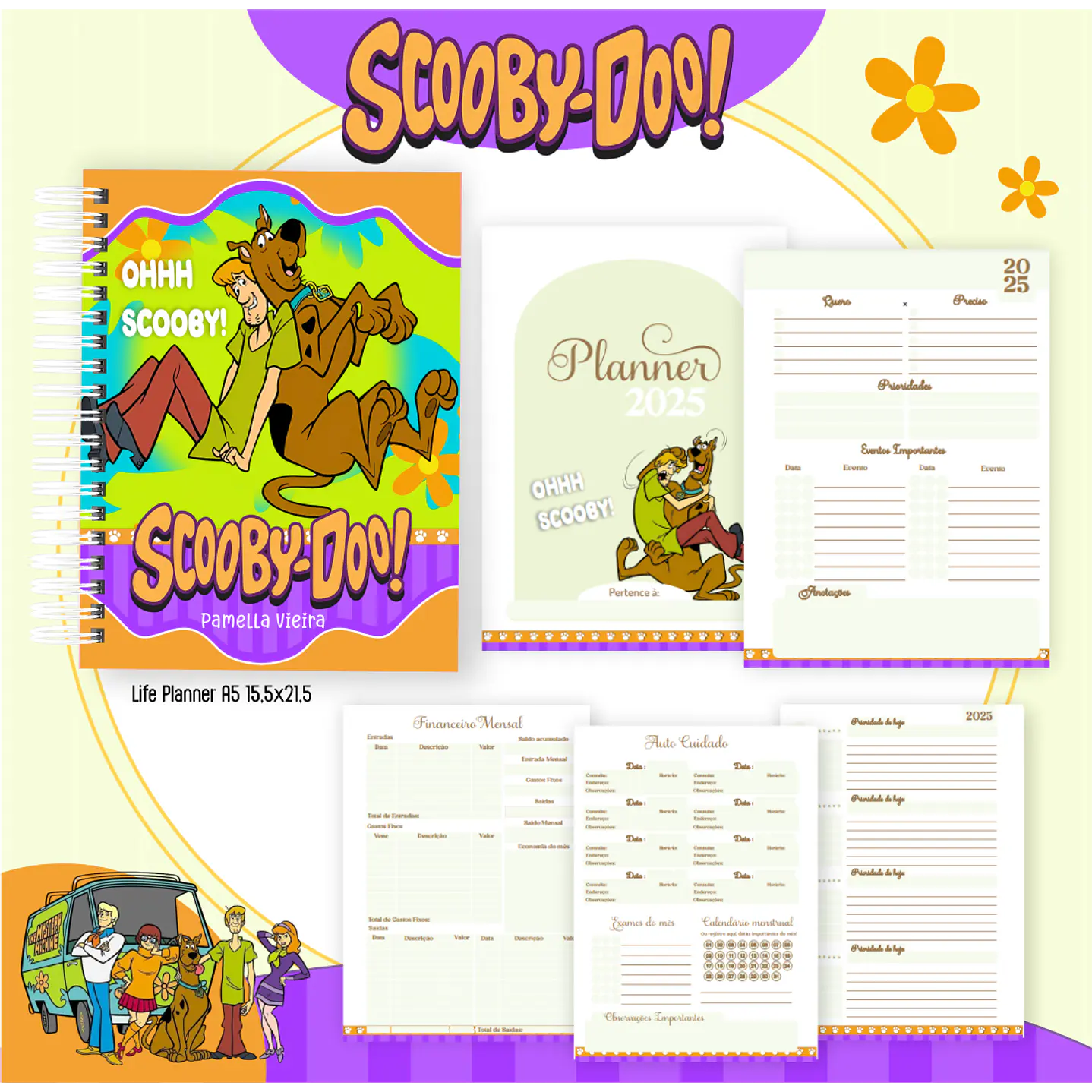 Kit Digital Encadernação Scooby-Doo - Volta às Aulas 2