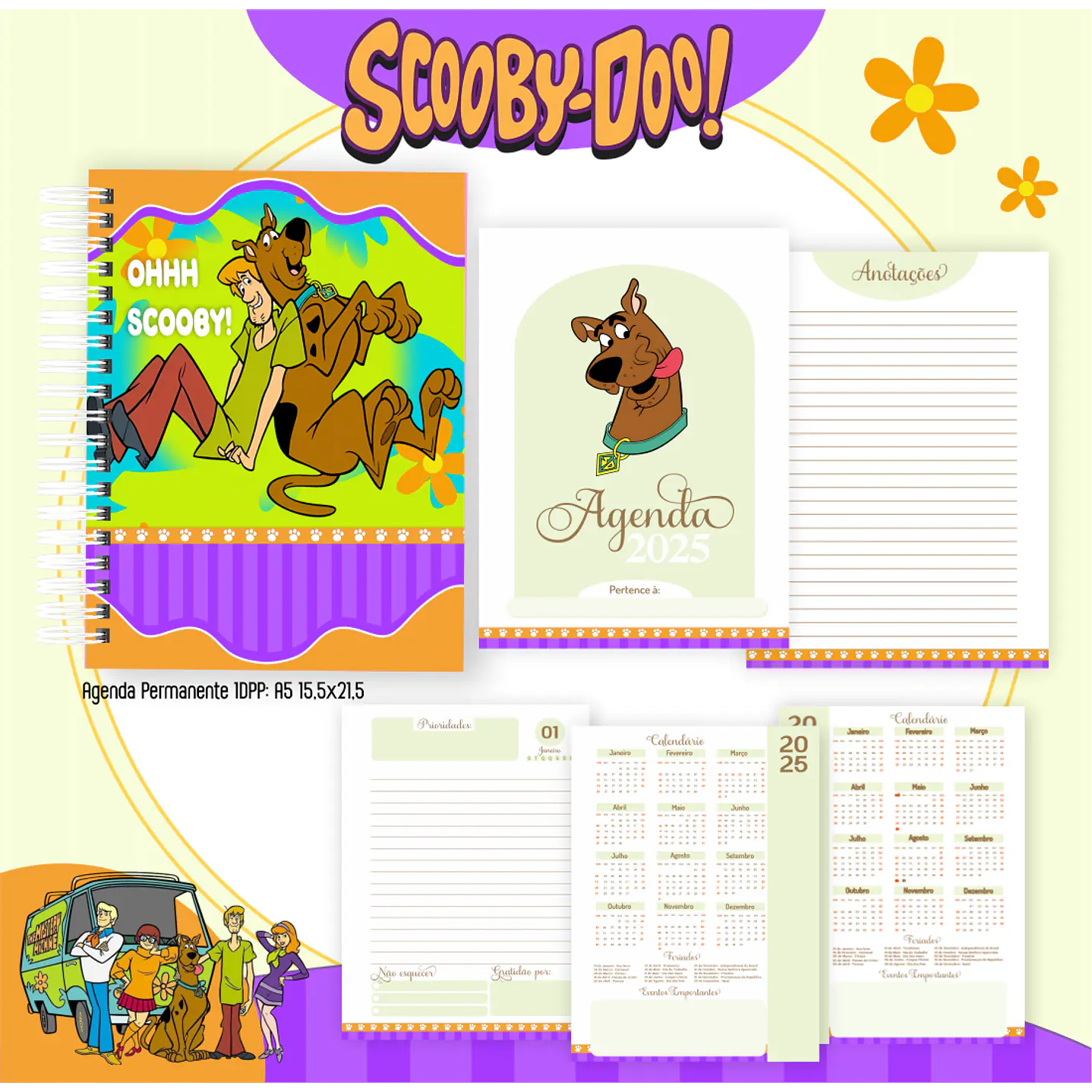 Kit Digital Encadernação Scooby-Doo - Volta às Aulas 4