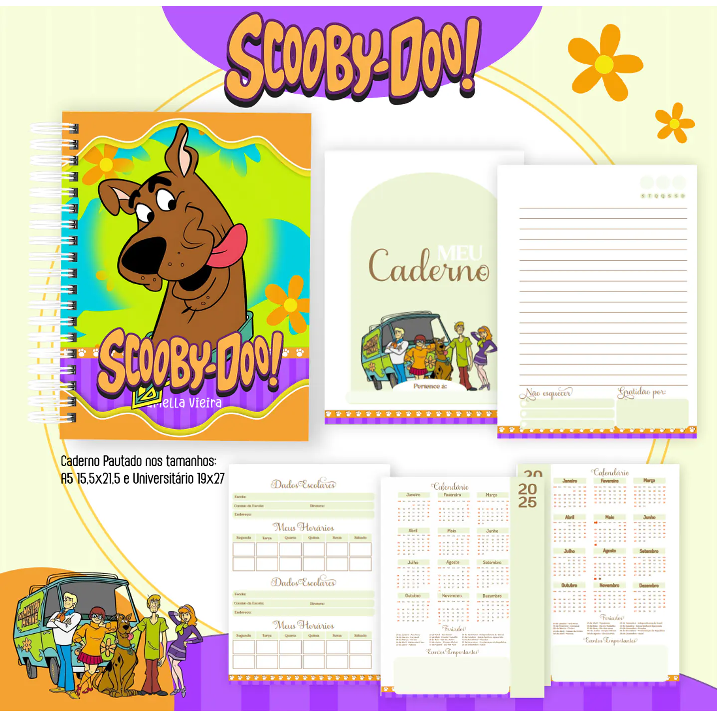 Kit Digital Encadernação Scooby-Doo - Volta às Aulas 5