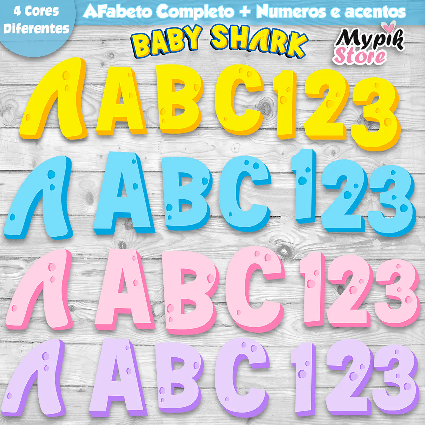 Alfabeto digital PNG Baby Shark Kit 1