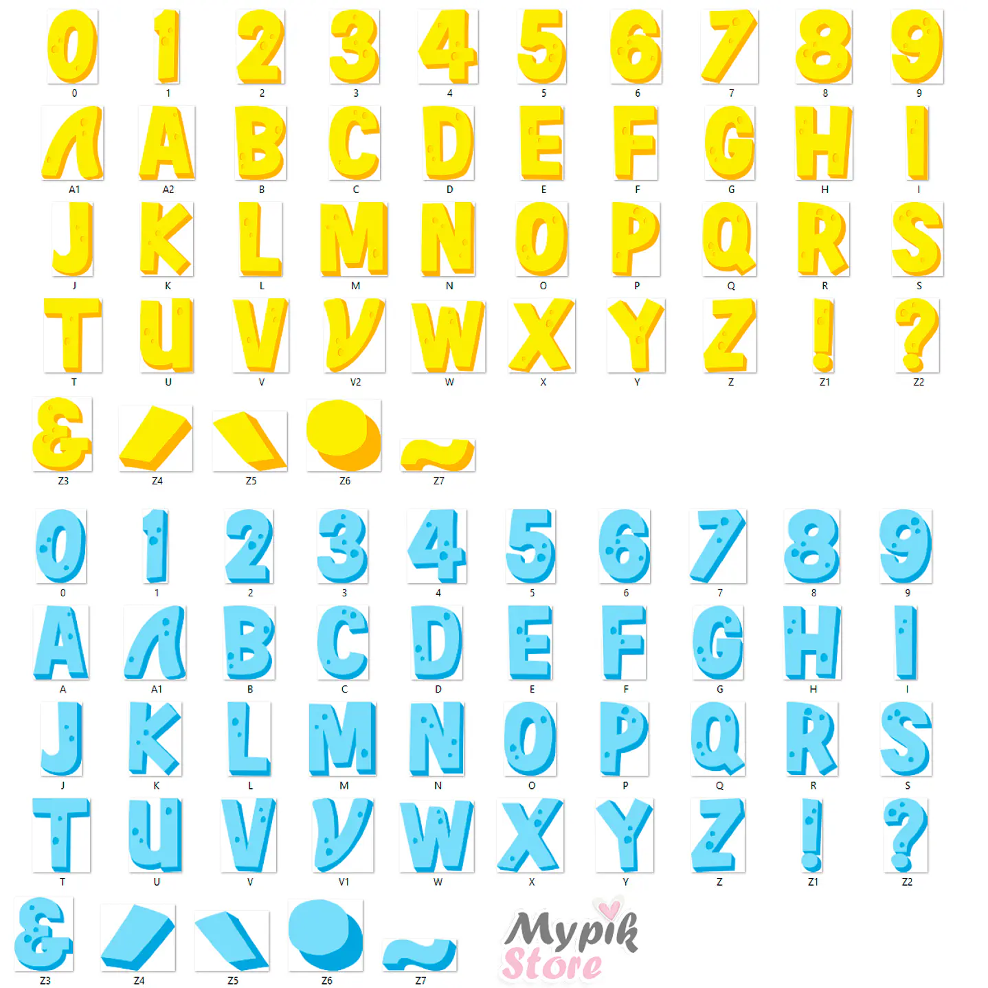 Alfabeto digital PNG Baby Shark Kit 2