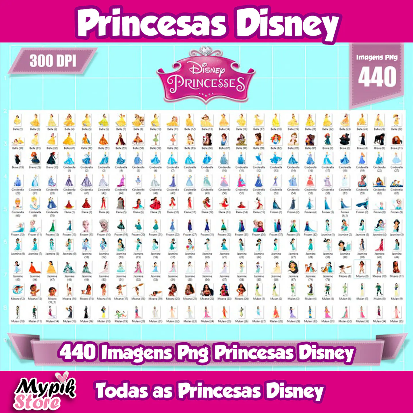 Todas as Princesas Disney Imagens png 2