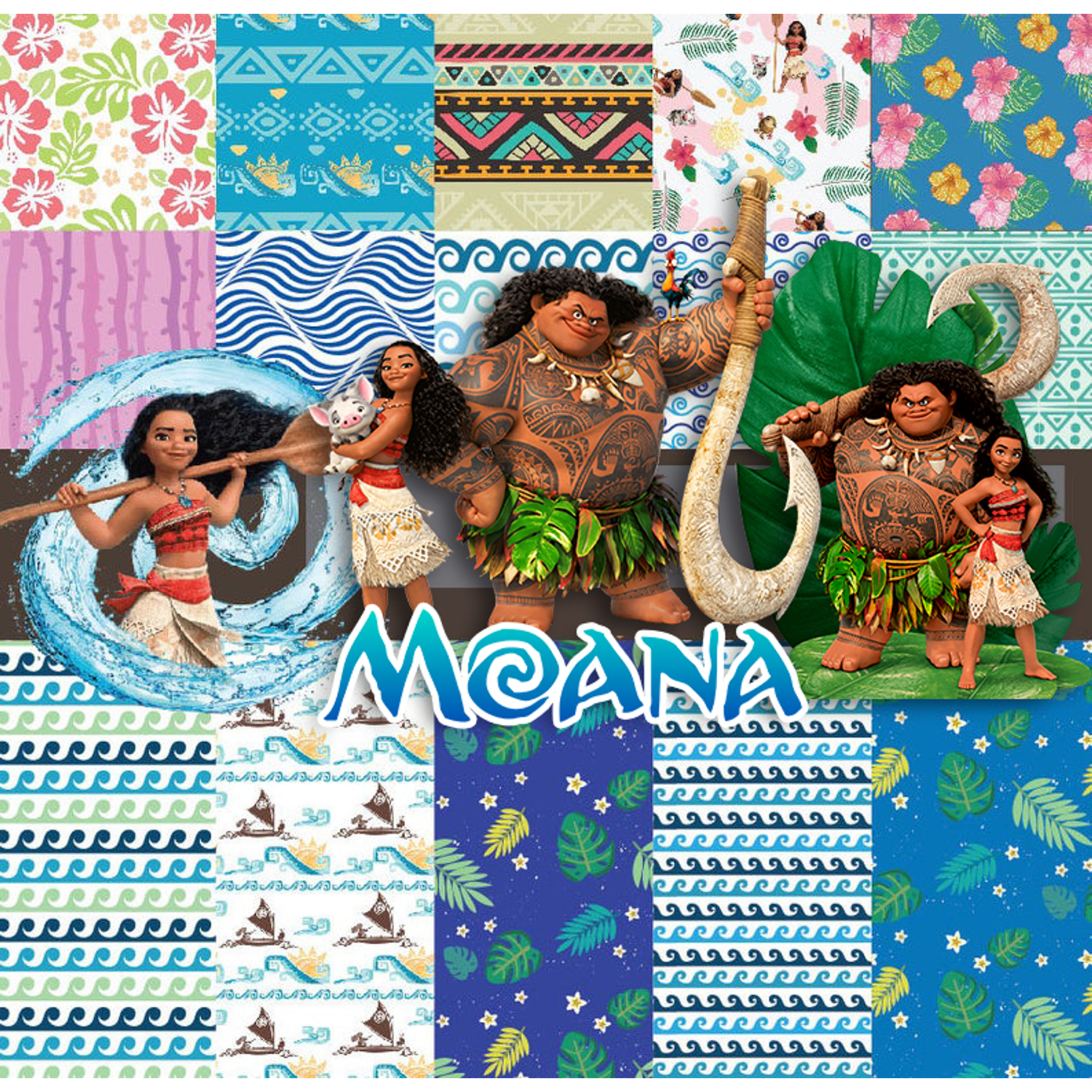 Super Kit Digital Moana Imagens e Papeis Digitais  3