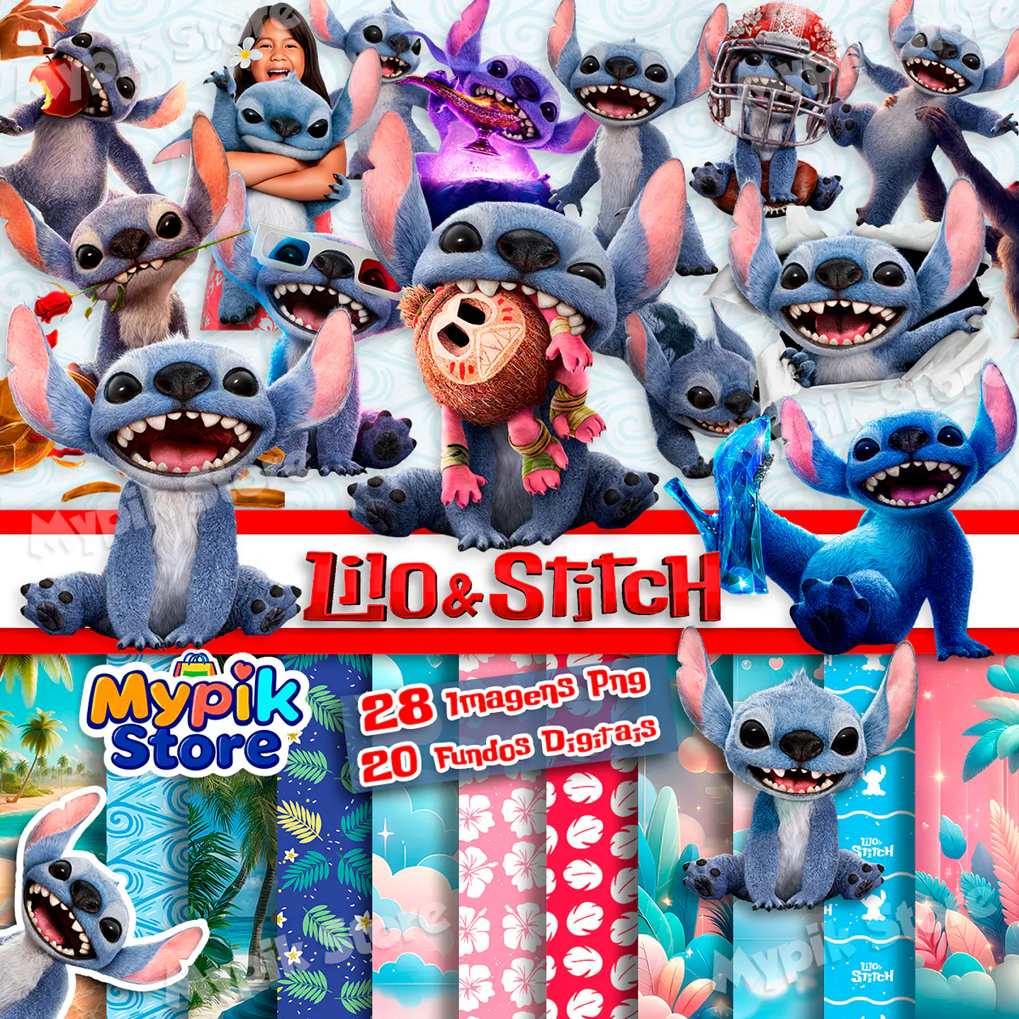 Kit Digital Lilo e Stitch Imagens PNG  1