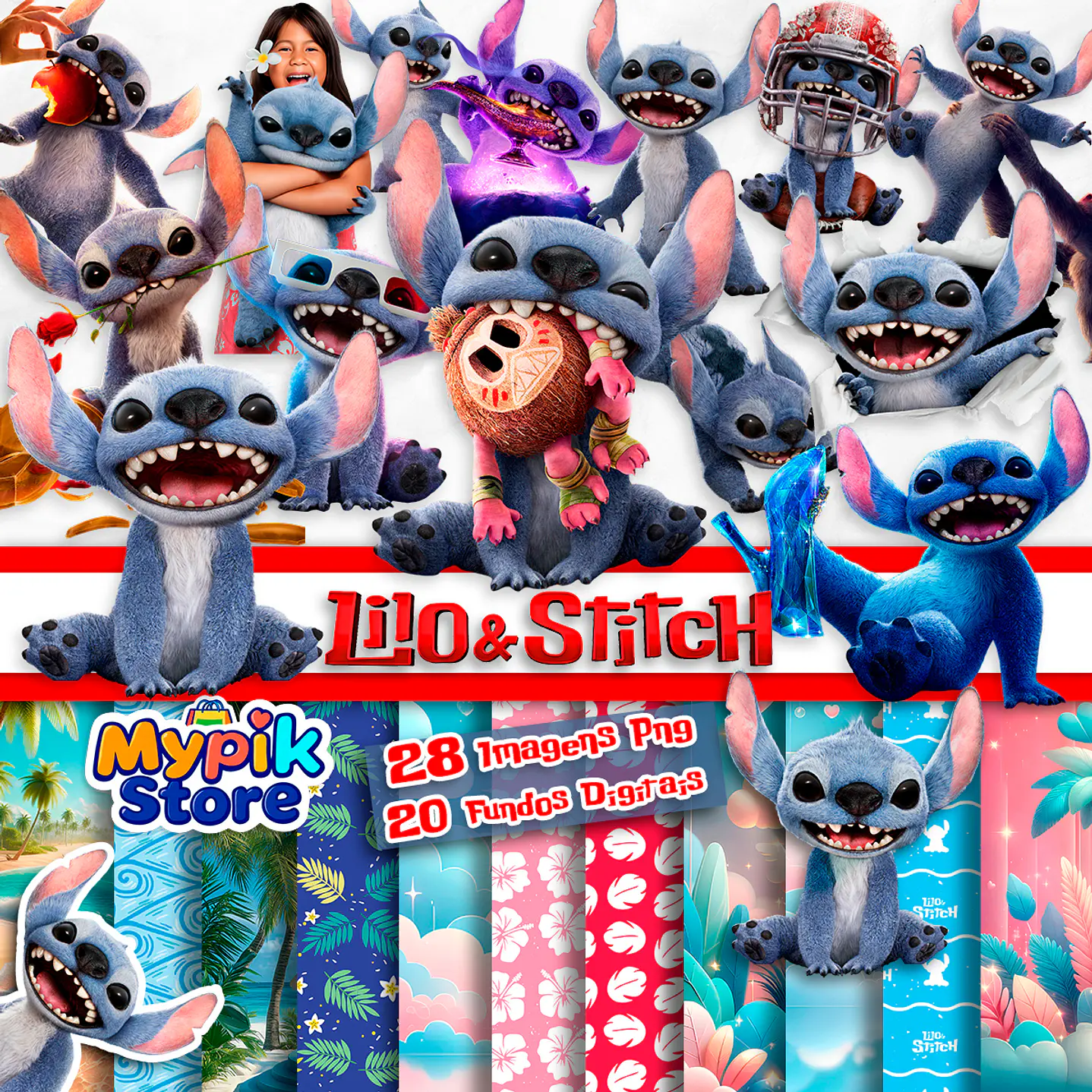 Kit Digital Lilo e Stitch Imagens PNG  2