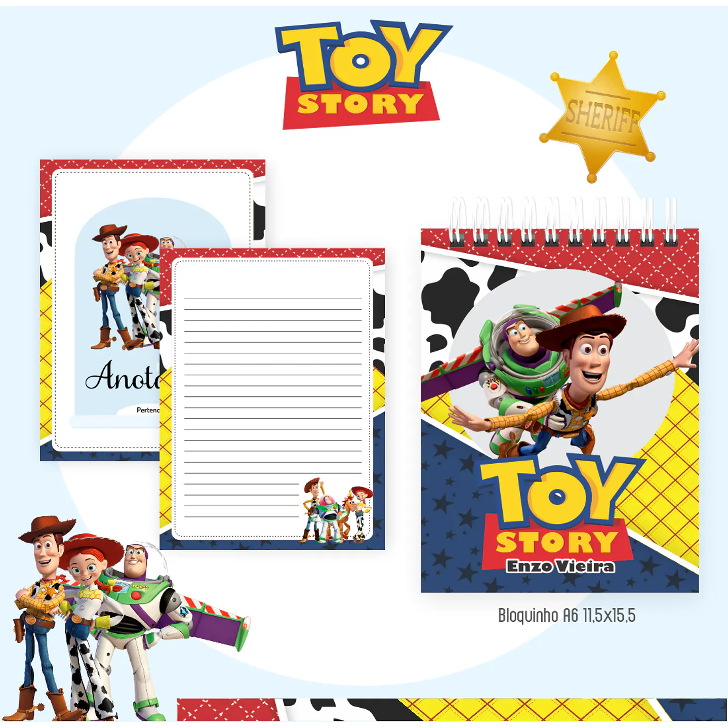 Kit Digital Encadernação Toy Story com Livro para Colorir 3