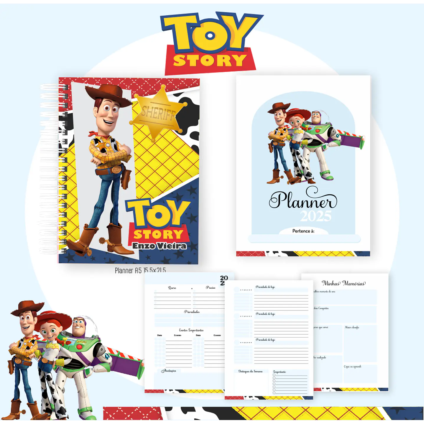 Kit Digital Encadernação Toy Story com Livro para Colorir 4