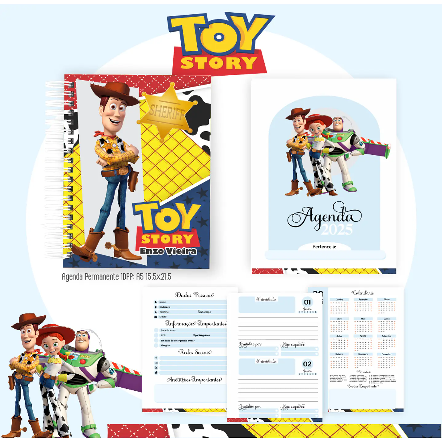 Kit Digital Encadernação Toy Story com Livro para Colorir 6