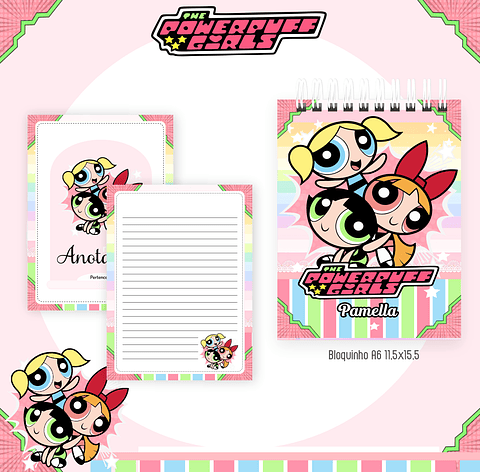 Encadernação As Meninas Superpoderosas com Livro para Colorir