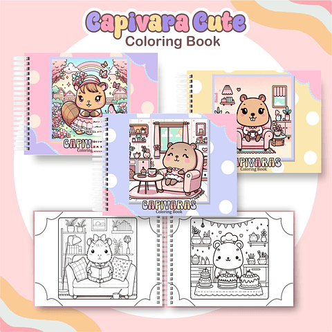 Livro de Colorir Capivara - Arquivo digital para Imprimir