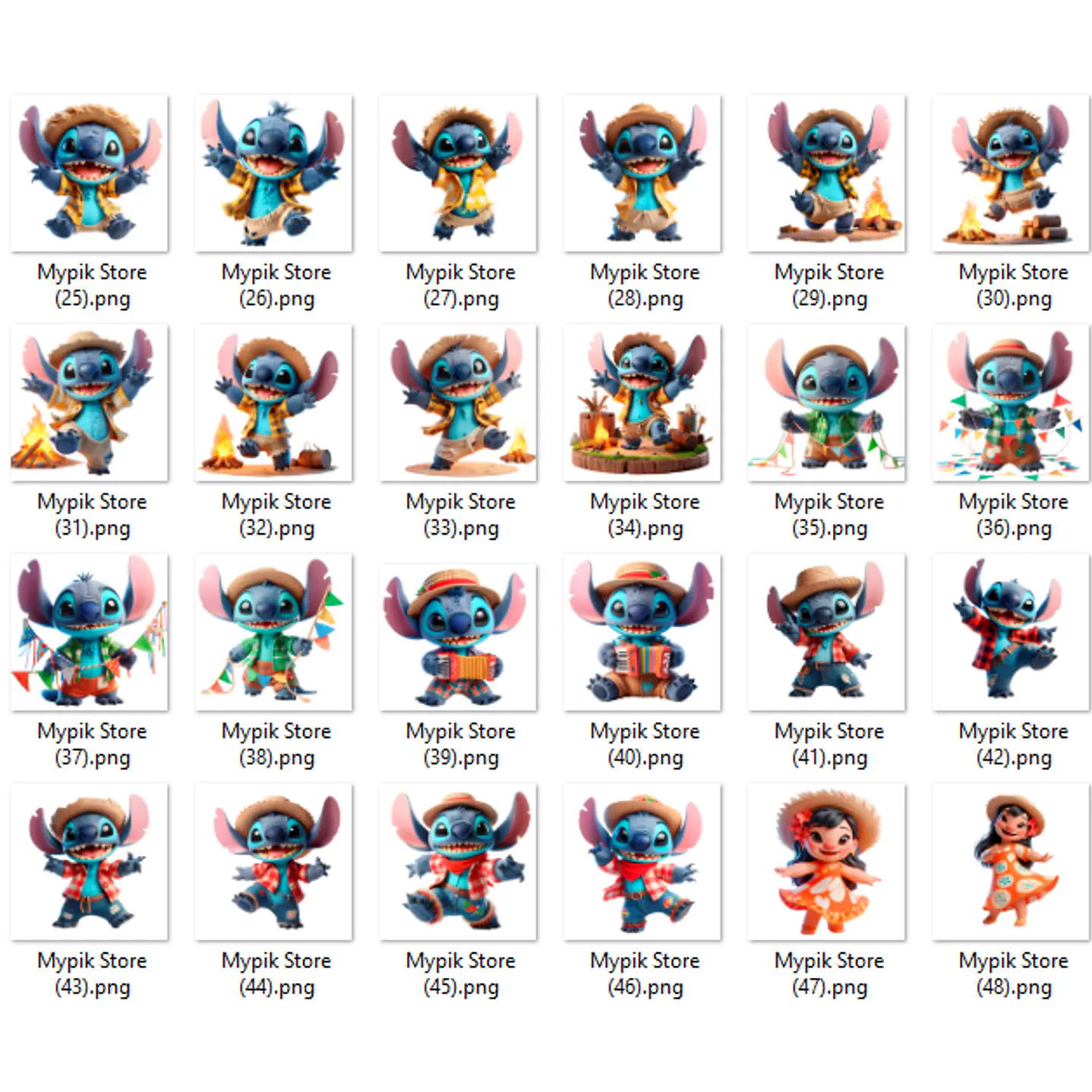 Kit Digital Festa Junina Lilo e Stitch PNG e Fundos Exclusivos 3