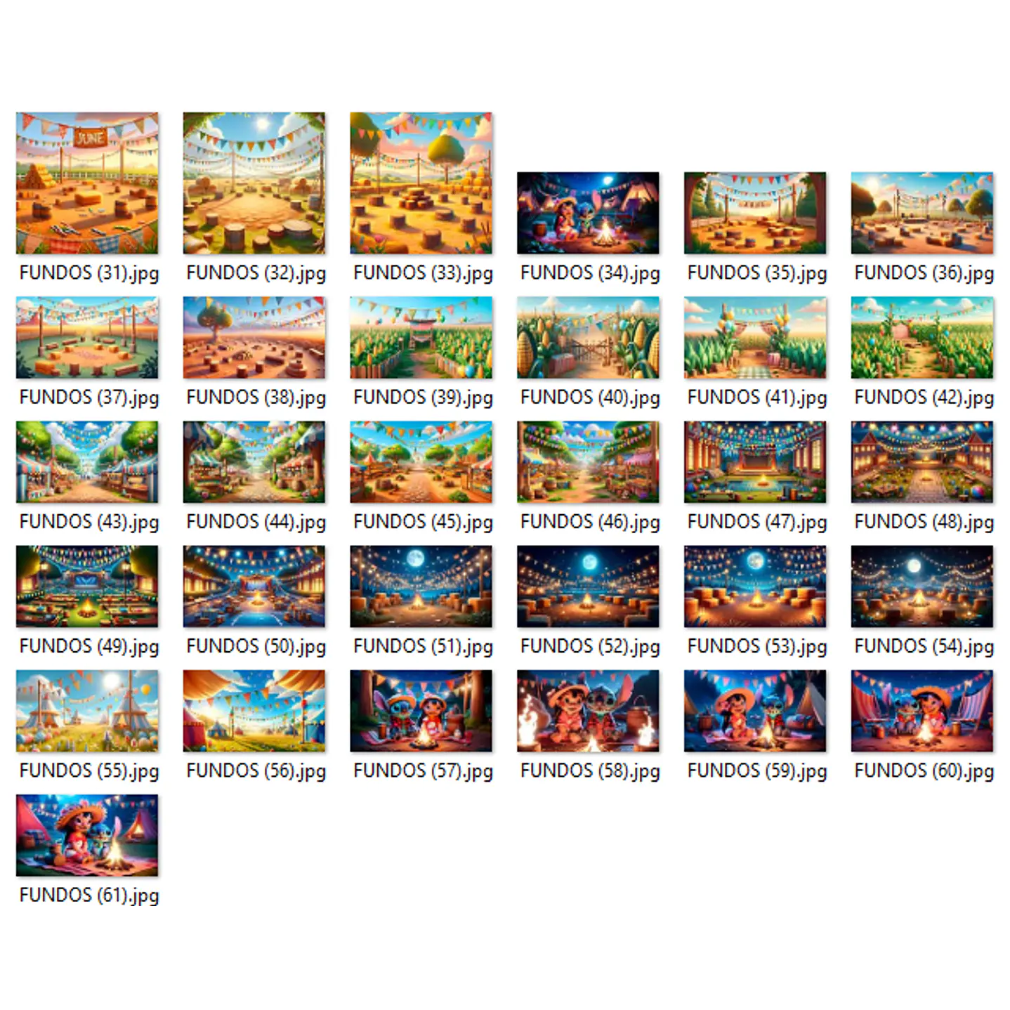 Kit Digital Festa Junina Lilo e Stitch PNG e Fundos Exclusivos 11